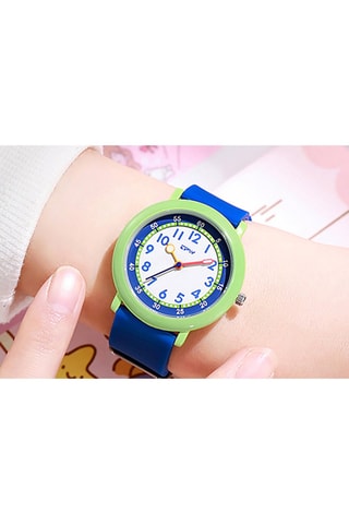 Orologio al quarzo in silicone Flex - Blu e verde
