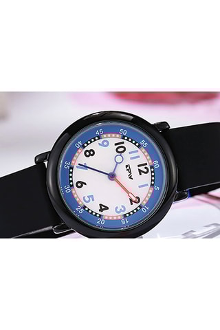 Orologio al quarzo in silicone Flex - Nero e blu