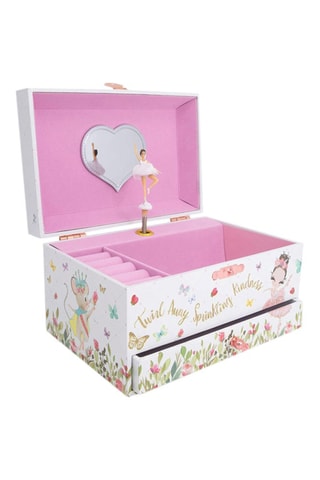 Carillon in legno - Ballerina - Rosa e bianco