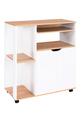 Carrello da cucina - Bianco ed effetto legno