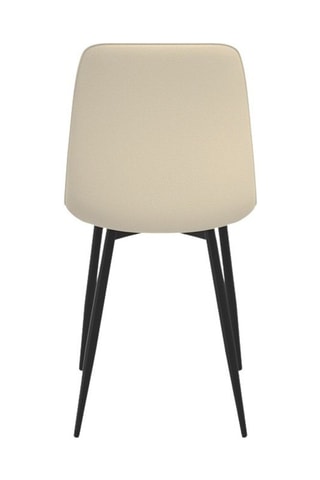 Sedie Fiona in velluto beige e piedi metallo nero - Set x 6