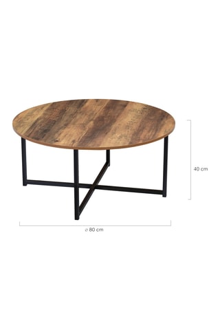 Tavolino Eliza con piano legno e piedi neri