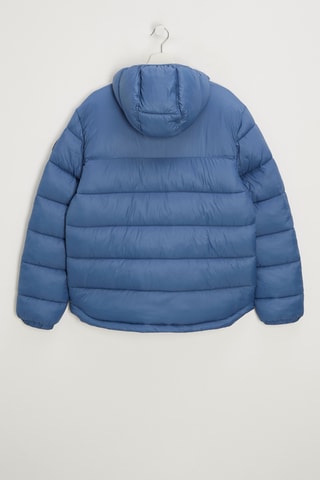 Blusão de penas com capuz Arnel - Azul-petróleo