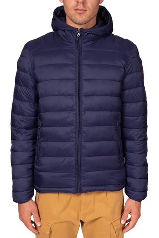 Blusão de penas com capuz Abee - Azul-marinho
