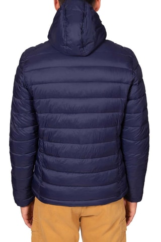 Blusão de penas com capuz Abee - Azul-marinho