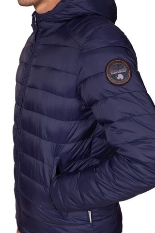 Blusão de penas com capuz Abee - Azul-marinho