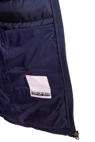 Blusão de penas com capuz Abee - Azul-marinho