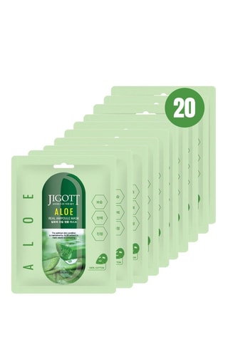 20 masques faciaux Aloe Real Ampoule - Tout type de peau - 20 x 27 ml