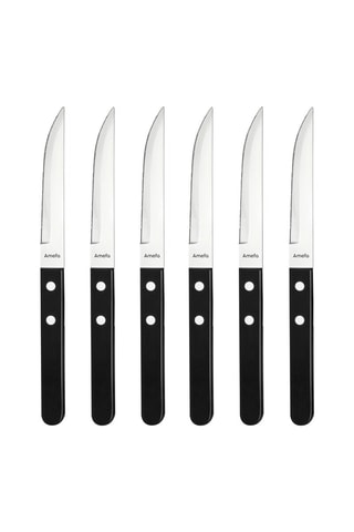 6 Roestvrijstalen Vleesmessen 13/0 Steak Pizza