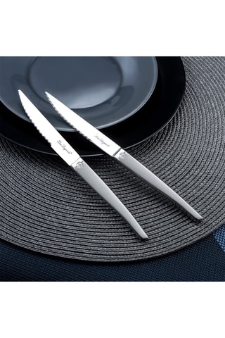 6 Roestvrijstalen 13/10 Vleesmessen Jet Sable - 22,4 cm