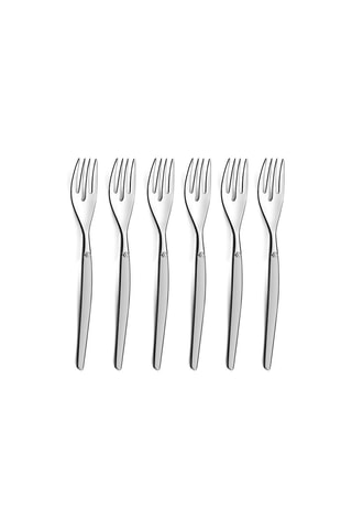 6 fourchettes à gâteau en acier inoxydable 13/0 Jet Sablé