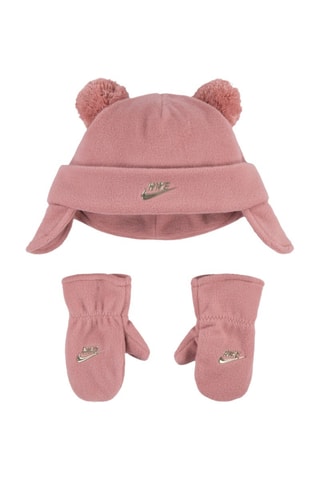 Bonnet aviateur et gants molletonnés - Rouge