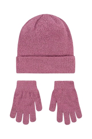 Bonnet et gants - Rose