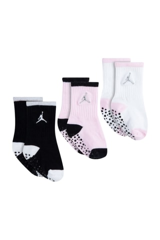 3 paires de chaussettes antidérapantes Speckle - Noir et rose - Jordan