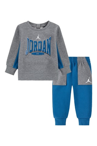 Sweat et pantalon Retro - Gris chiné et bleu cobalt - Jordan