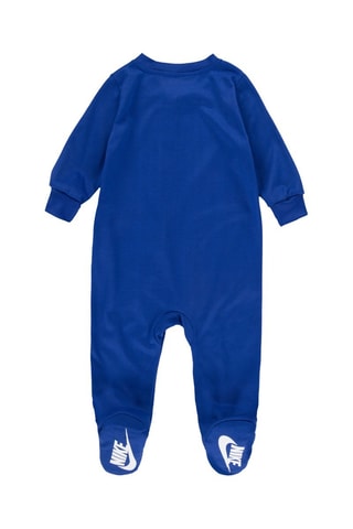 Grenouillère et bavoir - Bleu roi et blanc