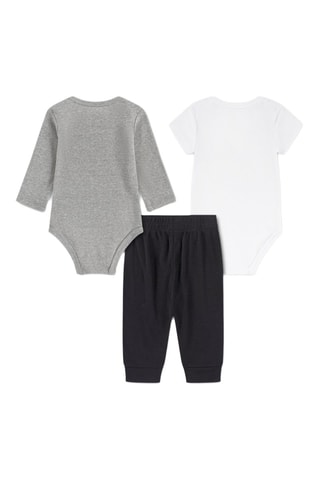 2 bodys et pantalon - Noir et gris foncé chiné