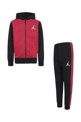 Sweat à capuche et pantalon polaire - Noir et rouge