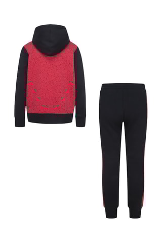 Sweat à capuche et pantalon polaire - Noir et rouge
