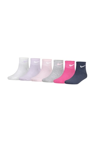 6 paires de chaussettes - Gris chiné et rose