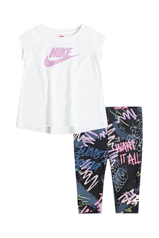 T-shirt et legging - Blanc et rose poudré