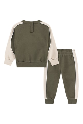 Sweat et pantalon polaires - Vert olive et beige