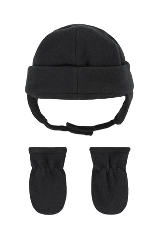 Bonnet et moufles polaires - Noir