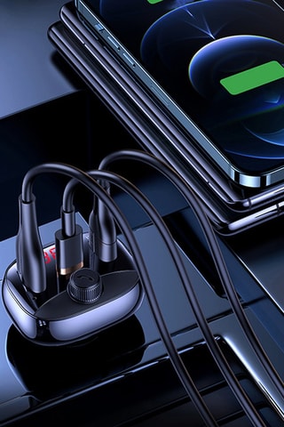 Caricabatteria per auto 50W Trasmettitore FM Doppia porta USB-A e Porta USB-C