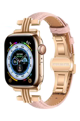 Cinturino in pelle con cinghia pieghevole per Apple Watch 38/40/41 mm - Rosa