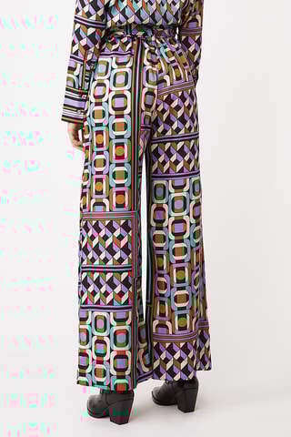 Calças de cintura alta - Malva