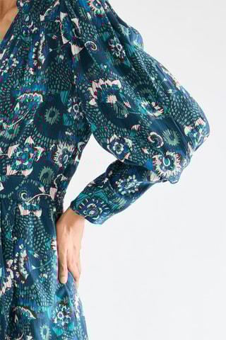 Vestido traçado - Verde-esmeralda