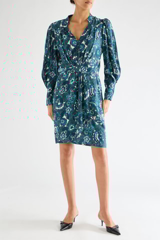 Vestido traçado - Verde-esmeralda