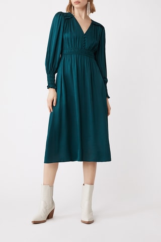 Vestido midi - Azul-pato