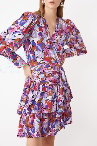 Vestido com folhos - Rosa