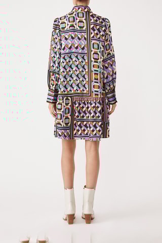 Vestido direito - Malva e laranja