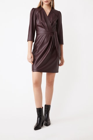 Vestido traçado - Castanho