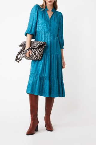 Vestido midi - Azul-pato