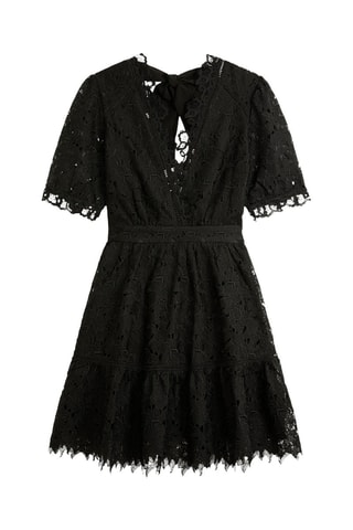 Vestido estilo patinadora em renda - Preto