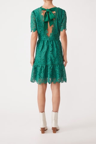 Vestido estilo patinadora em renda - Verde