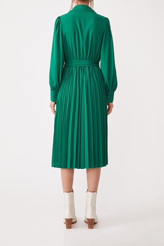 Vestido plissado - Verde