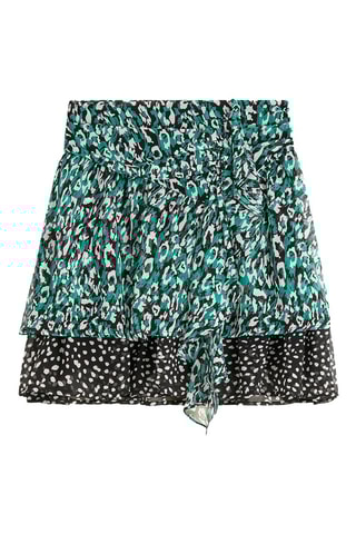 Saia com folhos - Verde