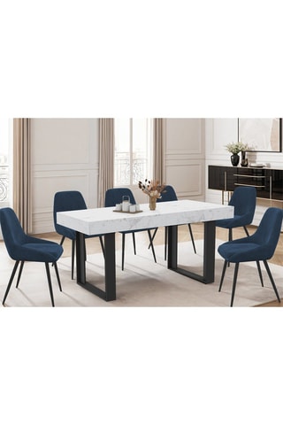 Mesa extensível Brixton - Branco e preto