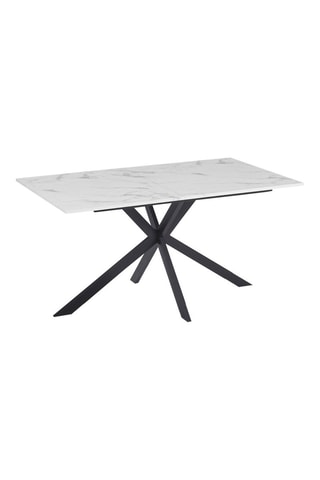 Mesa de refeição Glam - Imitação de mármore e preto