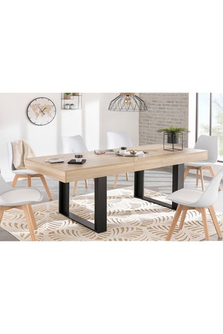 Mesa extensível Budapest - Imitação de madeira e preto