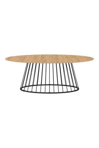 Mesa de jantar Adelle - Imitação de madeira e preto