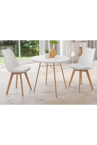 2 cadeiras Nordia - Natural e branco