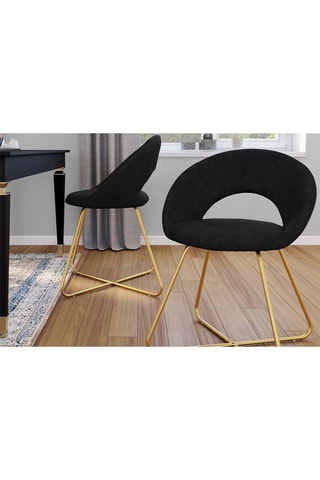 2 cadeiras Malone - Preto e dourado