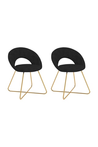 2 cadeiras Malone - Preto e dourado