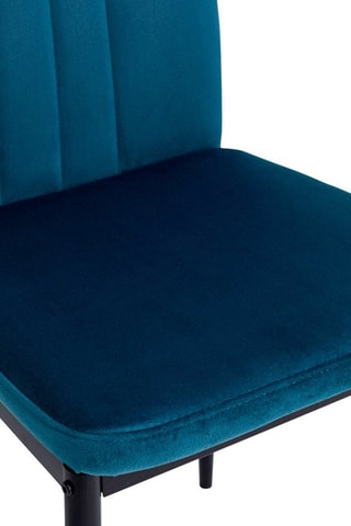 Cadeiras Jade em veludo azul e pés pretos - conjunto de 6