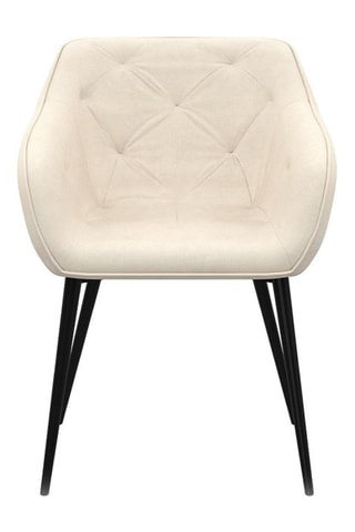 2 cadeirões Julia - Creme e preto - Veludo